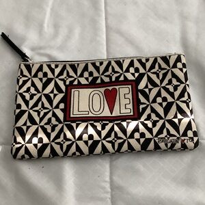 Brighton Black and White LOVE Clutch